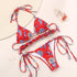 Fashion Swimwear Women Bikini Sets Women Lace Up Two Piece String Bikinis Beach Swimsuit Triangle Bathing Suit Side Tie Swimwear String Swimming Suit For Women Bathing Suit Micro Halter String Triangle Bikini