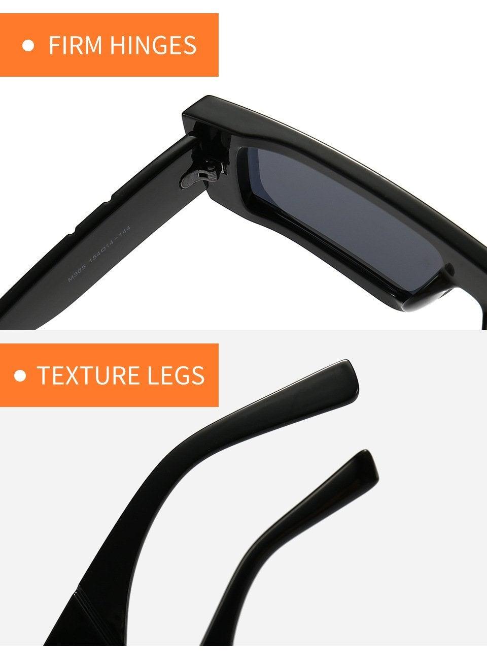 Fashion Trendy Chunky Frame 90s Rectangle Popular & Unique Square Small Sunglasses For Women & Men Rectangle Personalized Sun Glasses Design Outdoor Decent Shades Eyewear