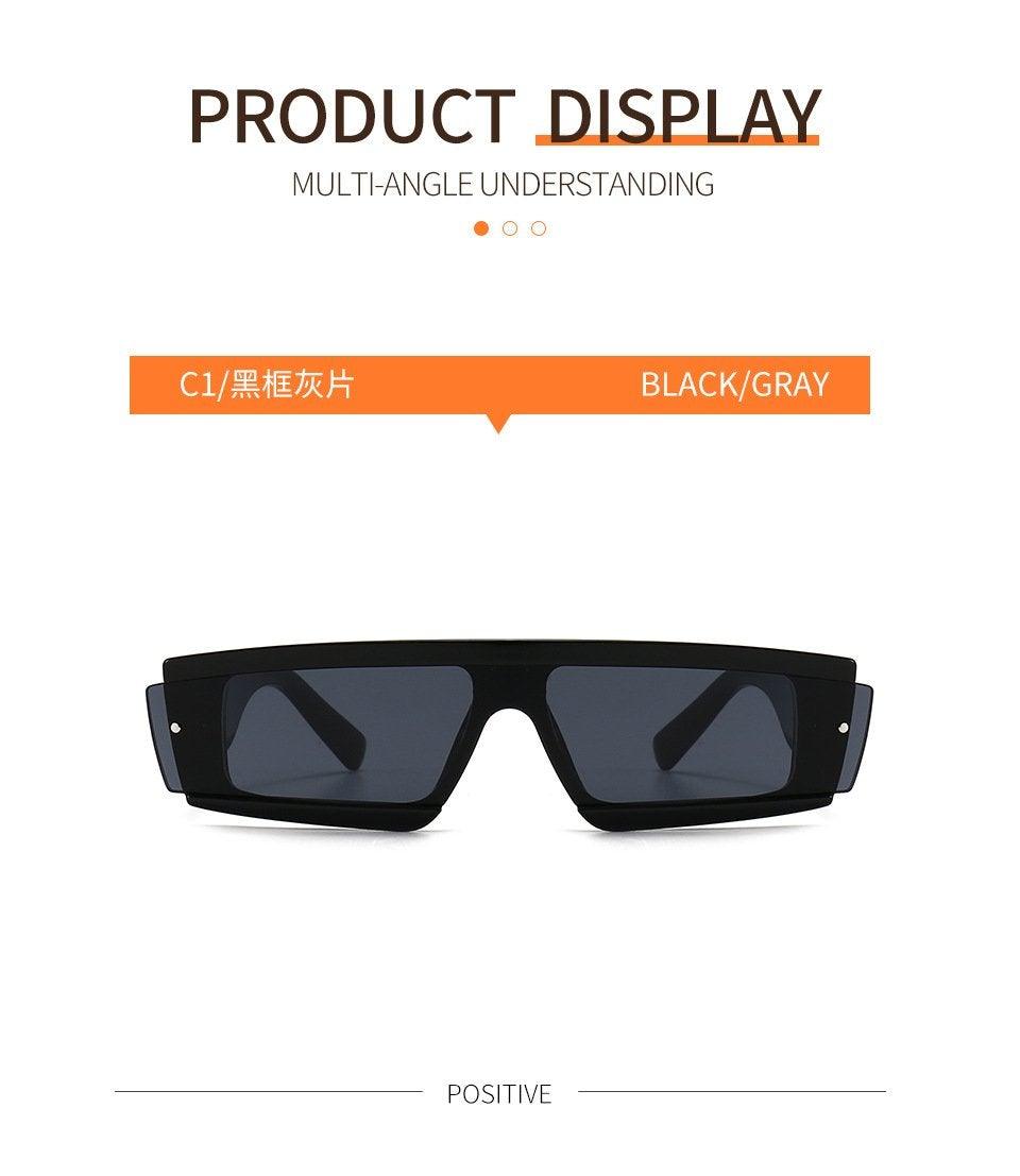 Fashion Trendy Chunky Frame 90s Rectangle Popular & Unique Square Small Sunglasses For Women & Men Rectangle Personalized Sun Glasses Design Outdoor Decent Shades Eyewear