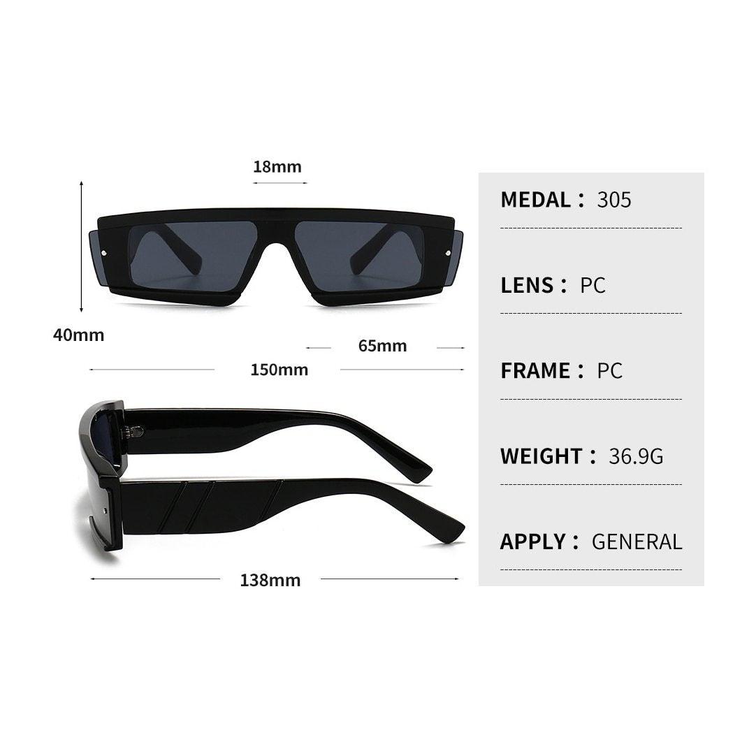 Fashion Trendy Chunky Frame 90s Rectangle Popular & Unique Square Small Sunglasses For Women & Men Rectangle Personalized Sun Glasses Design Outdoor Decent Shades Eyewear