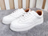 Fashion White Split Leather Women Sneakers White Lace Up Women Casual Shoe Luxury Leather Womens Sneakers Spring Casual Women Fashion Flat Sneakers