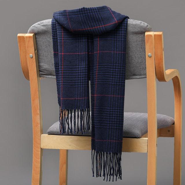 Fashion Winter Casual Classic Soft Plaid Popular Couple Lightweight Tartan Muffler Warm Scarf Cashmere Scarves Shawls Wraps Lightweight Women Warm Lattice Scarves Cashmere Hijab For Women