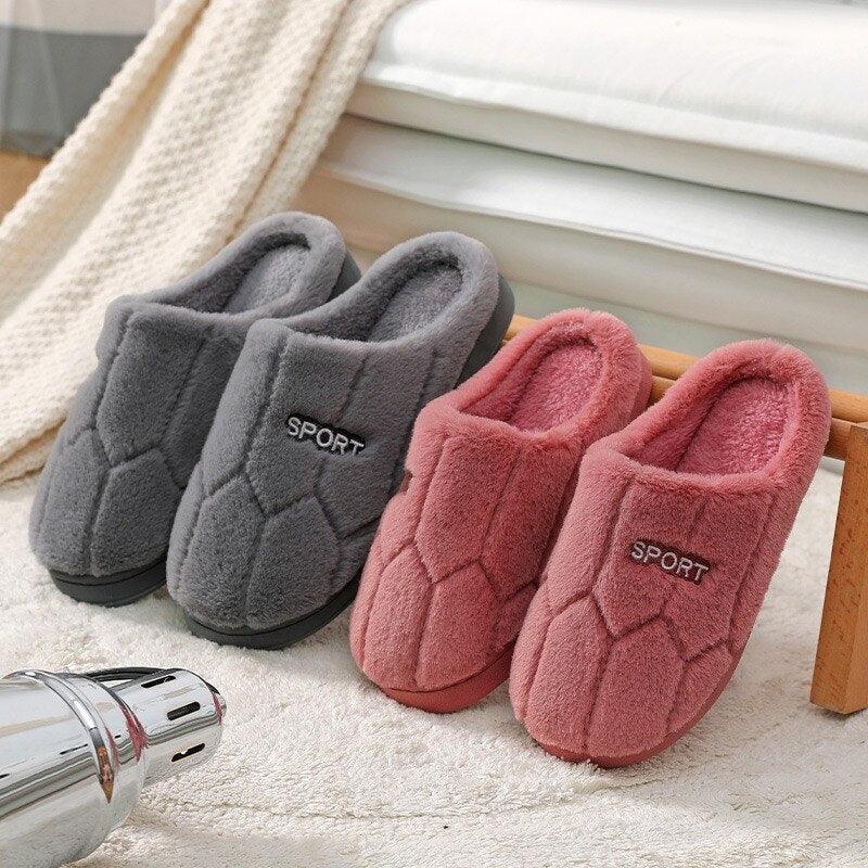 Fashion Winter Home Plush Slippers For Women Couples Non Slip House Shoes Unisex Men Indoor Bedrom House Slippers Cozy Fluff Bedroom Slippers Spa Slippers Closed Toe Design