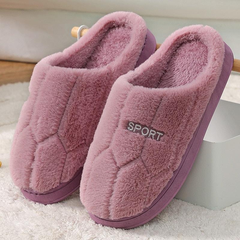 Fashion Winter Home Plush Slippers For Women Couples Non Slip House Shoes Unisex Men Indoor Bedrom House Slippers Cozy Fluff Bedroom Slippers Spa Slippers Closed Toe Design