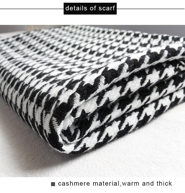 Fashion Winter Long Soft Thick Warm Winter Scarves Lightweight Lady Cashmere Head Wrap Hijab Shawls Elegant White Black Scarf With Tassel For Women