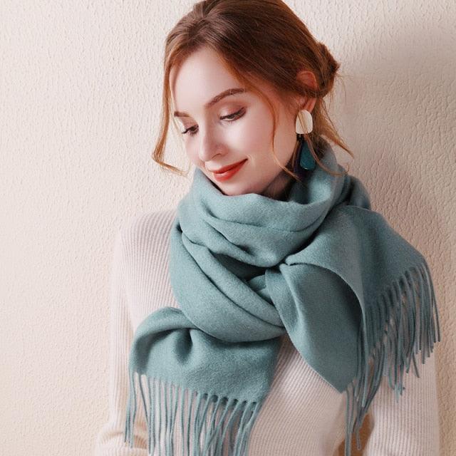 Fashion Winter Soft Wool Scarf Thickening Cashmere Lightweight Scarves Elegant Scarves Cashmere Escharpe Scarfs Lightweight Shawls Hijabs Shawls Scarves Warm Warps For Women