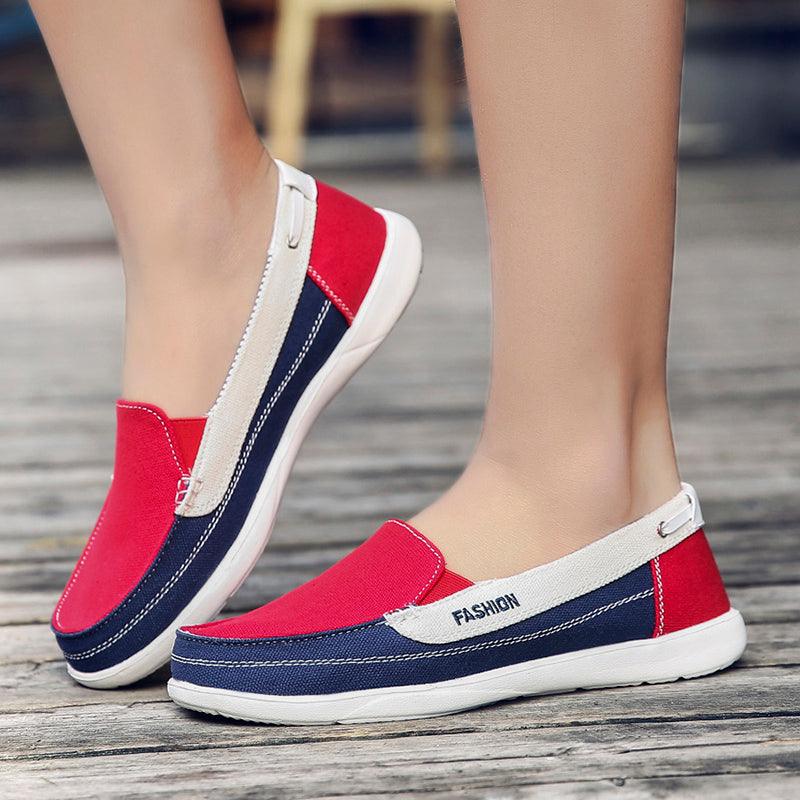 Fashion Women Flat Shoes New Espadrilles Casual Canvas Spring Summer Women Flat Mesh Running Casual Slip On Comfortable Walking Flats Shoes For Womens