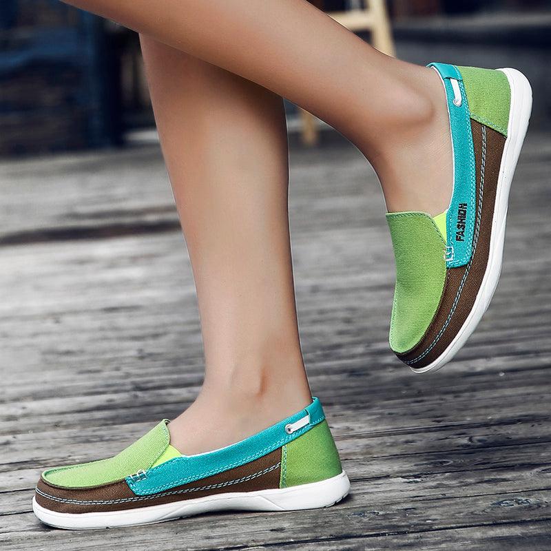 Fashion Women Flat Shoes New Espadrilles Casual Canvas Spring Summer Women Flat Mesh Running Casual Slip On Comfortable Walking Flats Shoes For Womens