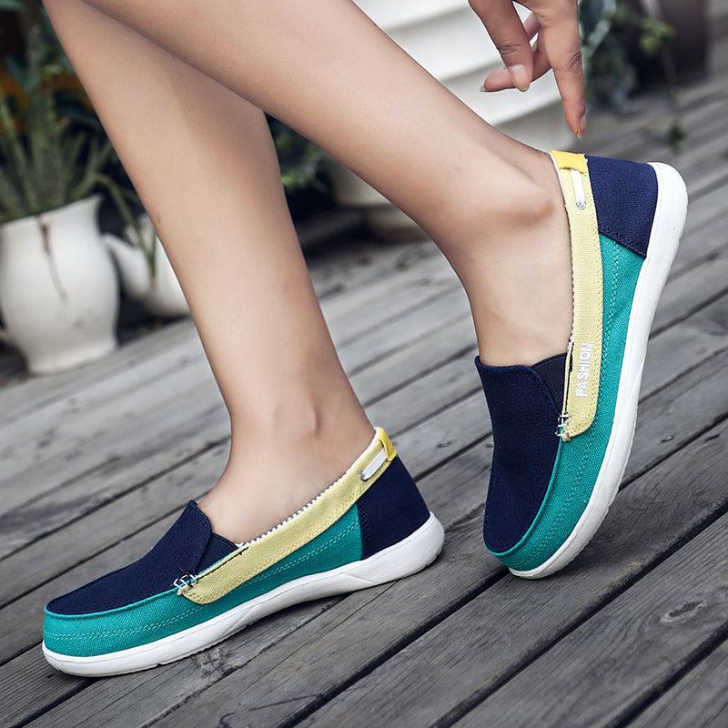 Fashion Women Flat Shoes New Espadrilles Casual Canvas Spring Summer Women Flat Mesh Running Casual Slip On Comfortable Walking Flats Shoes For Womens