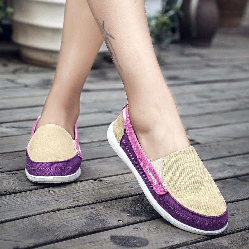 Fashion Women Flat Shoes New Espadrilles Casual Canvas Spring Summer Women Flat Mesh Running Casual Slip On Comfortable Walking Flats Shoes For Womens