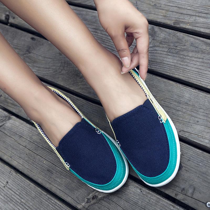 Fashion Women Flat Shoes New Espadrilles Casual Canvas Spring Summer Women Flat Mesh Running Casual Slip On Comfortable Walking Flats Shoes For Womens