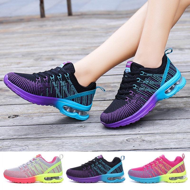 Fashion Women Lightweight Running Shoes Outdoor Sports Shoes Breathable Mesh Comfort Air Cushion Lace Up Sneakers Womans Athletic Sneakers Workout Running Shoes