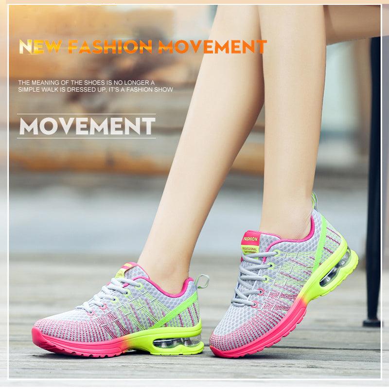 Fashion Women Lightweight Running Shoes Outdoor Sports Shoes Breathable Mesh Comfort Air Cushion Lace Up Sneakers Womans Athletic Sneakers Workout Running Shoes