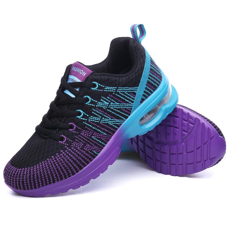 Fashion Women Lightweight Running Shoes Outdoor Sports Shoes Breathable Mesh Comfort Air Cushion Lace Up Sneakers Womans Athletic Sneakers Workout Running Shoes