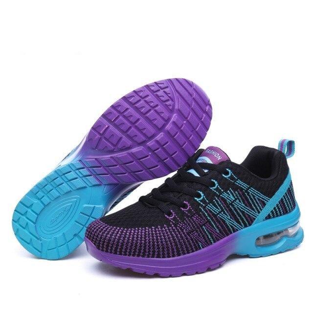 Fashion Women Lightweight Running Shoes Outdoor Sports Shoes Breathable Mesh Comfort Air Cushion Lace Up Sneakers Womans Athletic Sneakers Workout Running Shoes