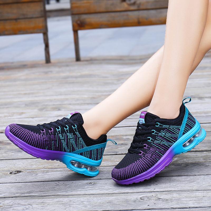 Fashion Women Lightweight Running Shoes Outdoor Sports Shoes Breathable Mesh Comfort Air Cushion Lace Up Sneakers Womans Athletic Sneakers Workout Running Shoes