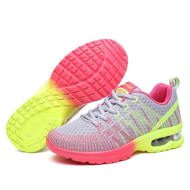 Fashion Women Lightweight Running Shoes Outdoor Sports Shoes Breathable Mesh Comfort Air Cushion Lace Up Sneakers Womans Athletic Sneakers Workout Running Shoes