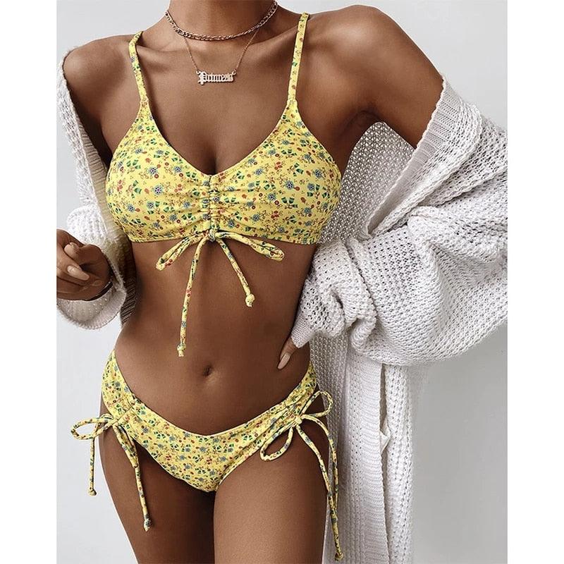 Fashion Women Swimsuit Swimwear Women Two Piece Swimsuit Swimwear Halter String Triangle Bikini Sets Women Two Piece Bathing Suit Bikinis Beachwear Beach Swimwear