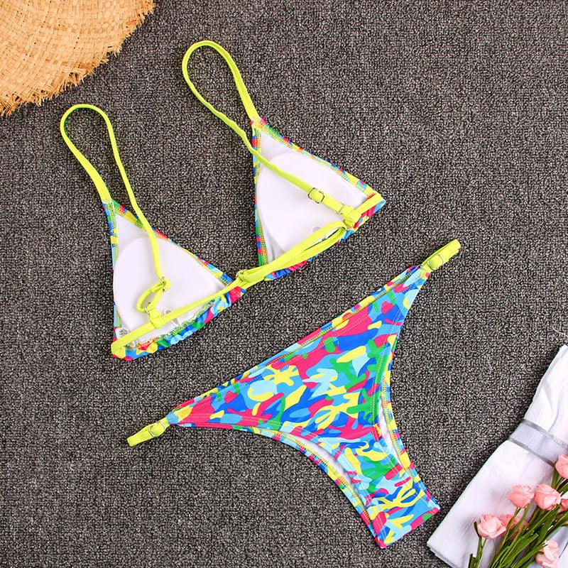 Fashion Women Swimsuit Swimwear Women Two Piece Swimsuit Swimwear Halter String Triangle Bikini Sets Women Two Piece Bathing Suit Bikinis Beachwear Beach Swimwear