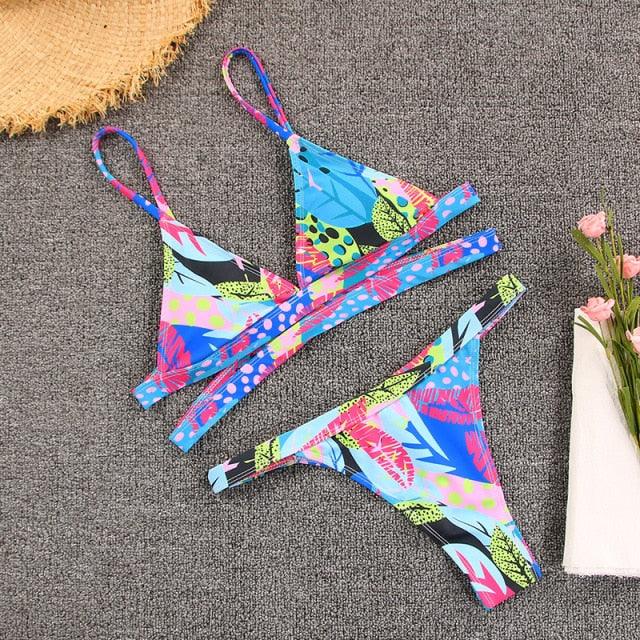 Fashion Women Swimsuit Swimwear Women Two Piece Swimsuit Swimwear Halter String Triangle Bikini Sets Women Two Piece Bathing Suit Bikinis Beachwear Beach Swimwear