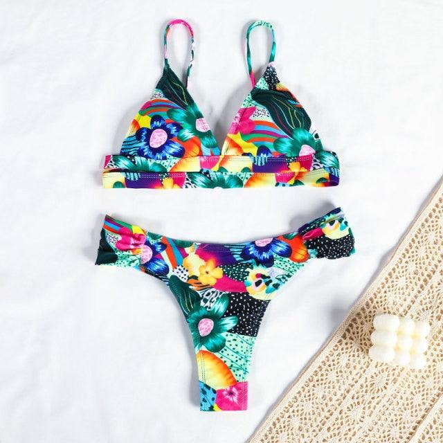 Fashion Women Swimsuit Swimwear Women Two Piece Swimsuit Swimwear Halter String Triangle Bikini Sets Women Two Piece Bathing Suit Bikinis Beachwear Beach Swimwear