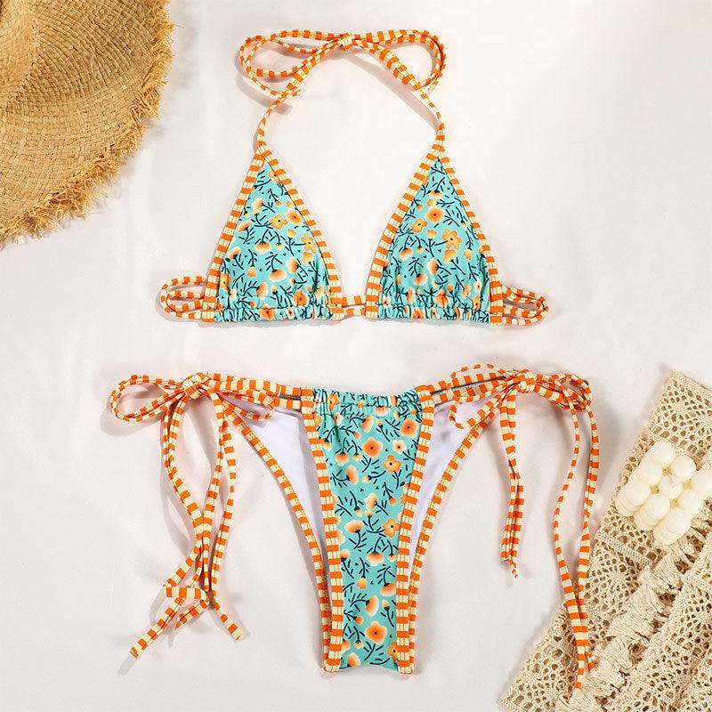 Fashion Women Swimsuit Swimwear Women Two Piece Swimsuit Swimwear Halter String Triangle Bikini Sets Women Two Piece Bathing Suit Bikinis Beachwear Beach Swimwear