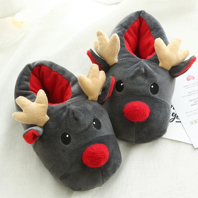 Fashion Women Warm Slippers Autumn Winter Soft Plush Christmas Deer Cotton Slippers Home Indoor Cute Slippers Warm Home Slippers Woman'S Plush Cotton Shoes Comfy Slipper For Girls Indoor Outdoor Soft Bottom Non-Slip Floor Shoes