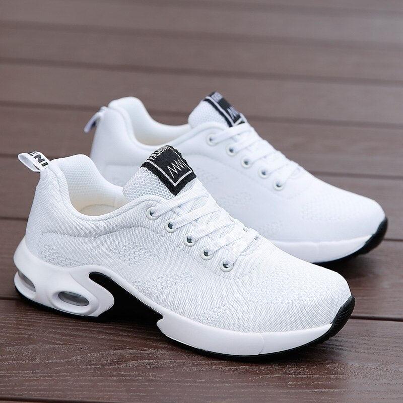 Fashion Womens Sneakers Air Cushion Soft Bottom Running Shoes Outdoor Mesh Breathable Tennis Shoes Comfortable Women Casual Shoes Trainers Running Shoes