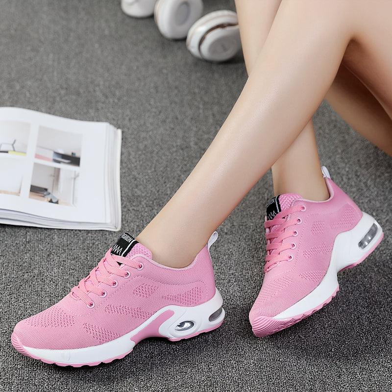 Fashion Womens Sneakers Air Cushion Soft Bottom Running Shoes Outdoor Mesh Breathable Tennis Shoes Comfortable Women Casual Shoes Trainers Running Shoes