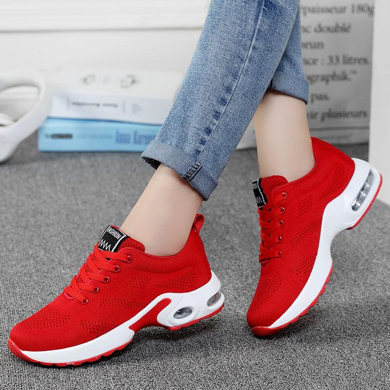 Fashion Womens Sneakers Air Cushion Soft Bottom Running Shoes Outdoor Mesh Breathable Tennis Shoes Comfortable Women Casual Shoes Trainers Running Shoes