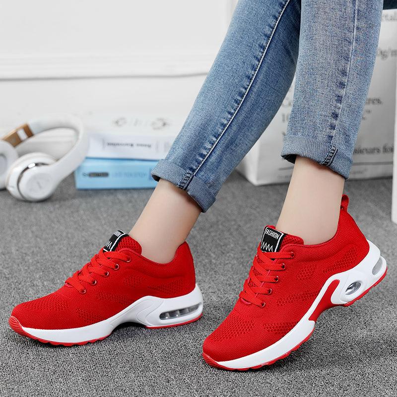 Fashion Womens Sneakers Air Cushion Soft Bottom Running Shoes Outdoor Mesh Breathable Tennis Shoes Comfortable Women Casual Shoes Trainers Running Shoes