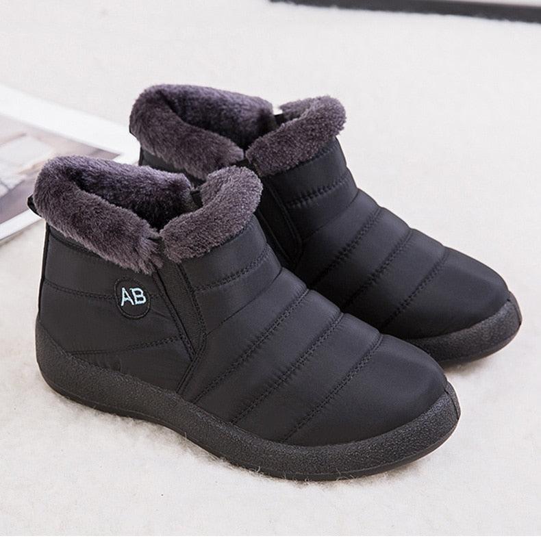 Fashion Womens Waterproof Boots Snow Boots For Winter Casual Lightweight Ankle Warm Winter Boots Fur Lined Warm Ankle Boots Slip On Waterproof Outdoor Booties Comfortable Shoes For Women