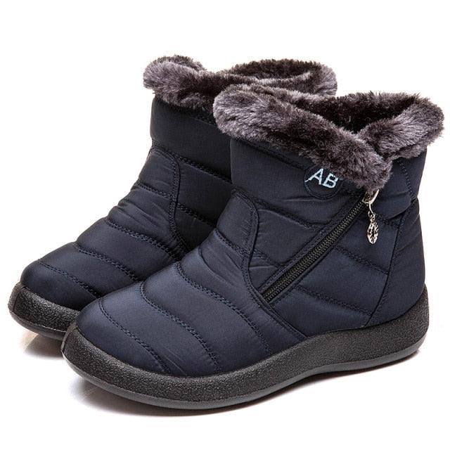 Fashion Womens Waterproof Boots Snow Boots For Winter Casual Lightweight Ankle Warm Winter Boots Fur Lined Warm Ankle Boots Slip On Waterproof Outdoor Booties Comfortable Shoes For Women