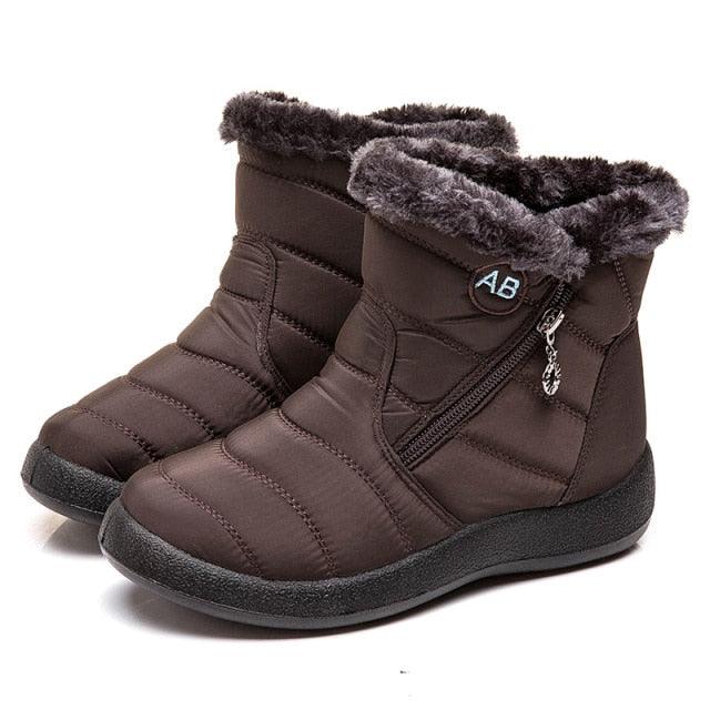 Fashion Womens Waterproof Boots Snow Boots For Winter Casual Lightweight Ankle Warm Winter Boots Fur Lined Warm Ankle Boots Slip On Waterproof Outdoor Booties Comfortable Shoes For Women