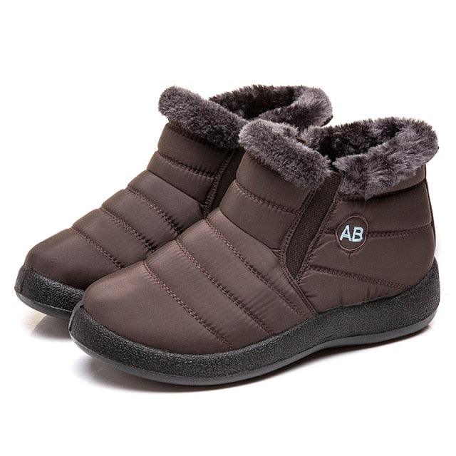 Fashion Womens Waterproof Boots Snow Boots For Winter Casual Lightweight Ankle Warm Winter Boots Fur Lined Warm Ankle Boots Slip On Waterproof Outdoor Booties Comfortable Shoes For Women