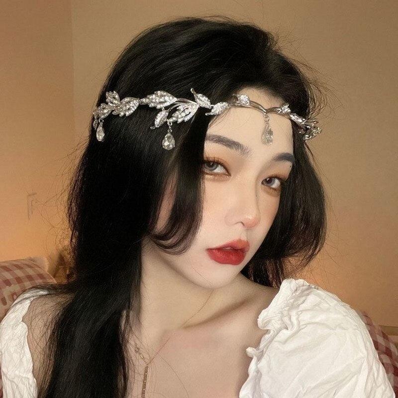 Fashionable Crown The Eyebrows The Heart The Ethnic Style The Forehead, The Oriental Gentle And Elegant Hair Band Headbands Hair Accessories Headdress Jewelry Face Cover With Tassel Chinese Traditional Wedding Hair Accessories