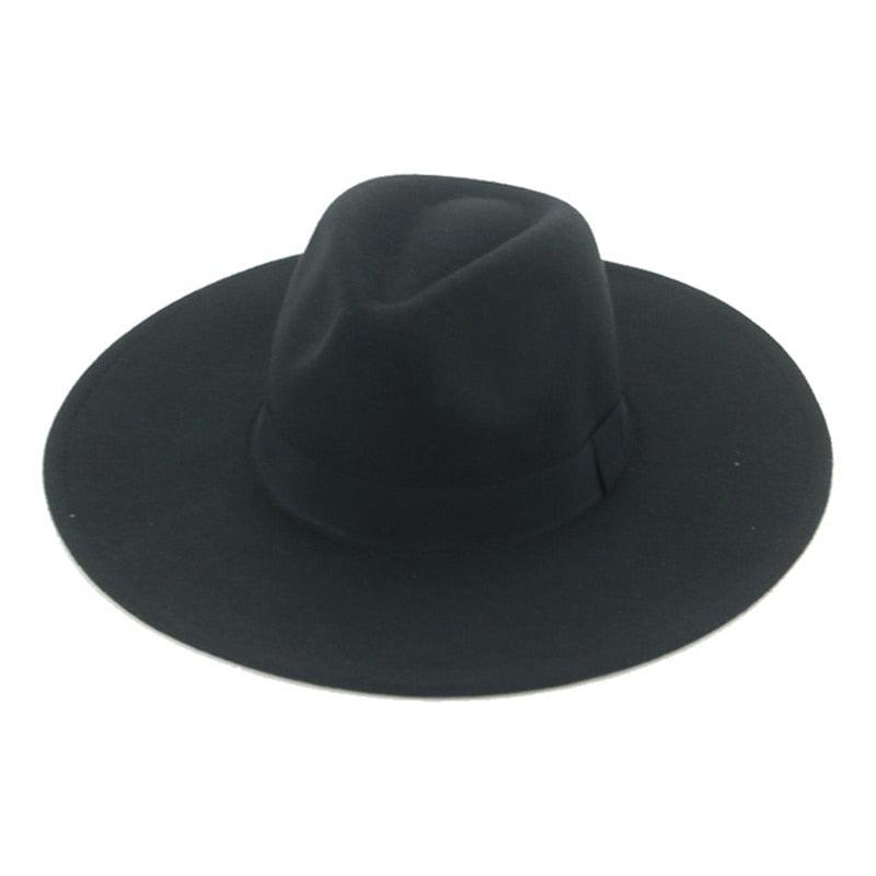 Fashionable Fedora Hats Women New Wide Brim Dress Caps  Women's Fedora Hats Elegant Wide Brim Fedora Hat  Wedding Men Hat Warm Retro Style Belt 56-58cm