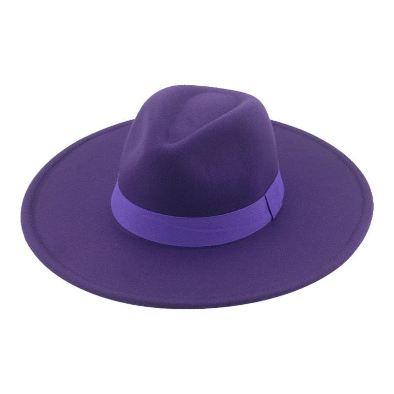 Fashionable Fedora Hats Women New Wide Brim Dress Caps  Women's Fedora Hats Elegant Wide Brim Fedora Hat  Wedding Men Hat Warm Retro Style Belt 56-58cm