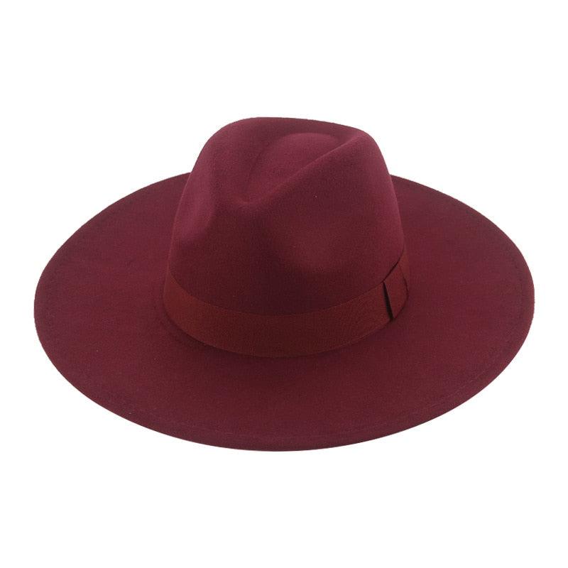 Fashionable Fedora Hats Women New Wide Brim Dress Caps  Women's Fedora Hats Elegant Wide Brim Fedora Hat  Wedding Men Hat Warm Retro Style Belt 56-58cm