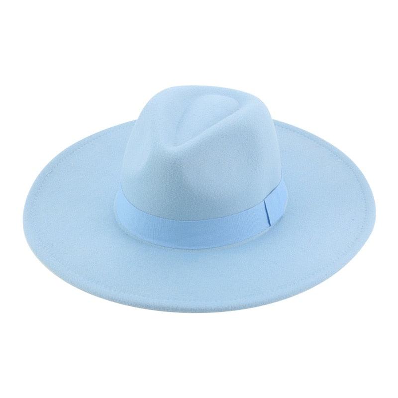 Fashionable Fedora Hats Women New Wide Brim Dress Caps  Women's Fedora Hats Elegant Wide Brim Fedora Hat  Wedding Men Hat Warm Retro Style Belt 56-58cm