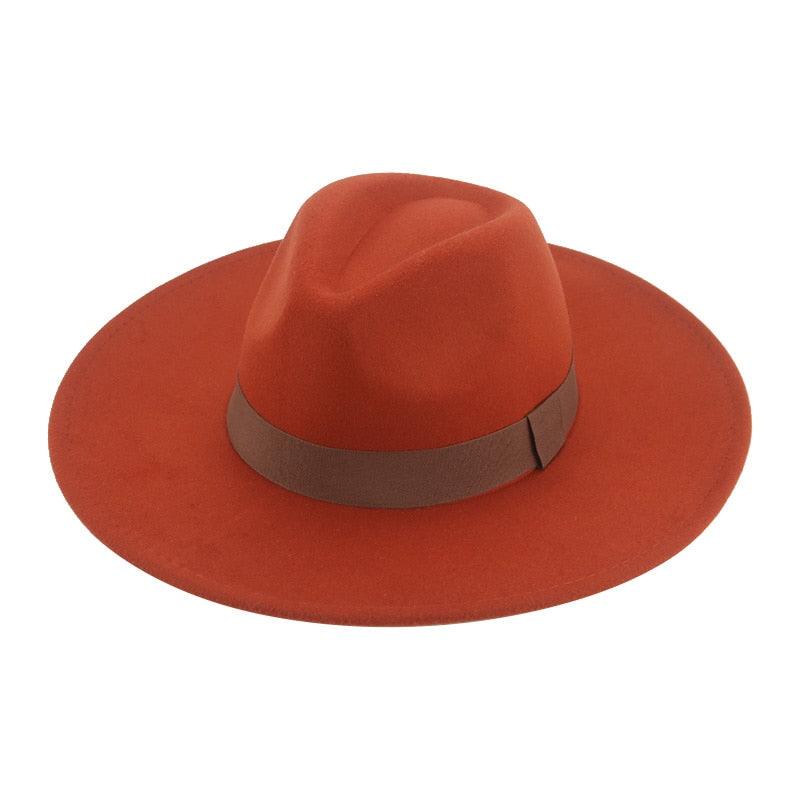 Fashionable Fedora Hats Women New Wide Brim Dress Caps  Women's Fedora Hats Elegant Wide Brim Fedora Hat  Wedding Men Hat Warm Retro Style Belt 56-58cm