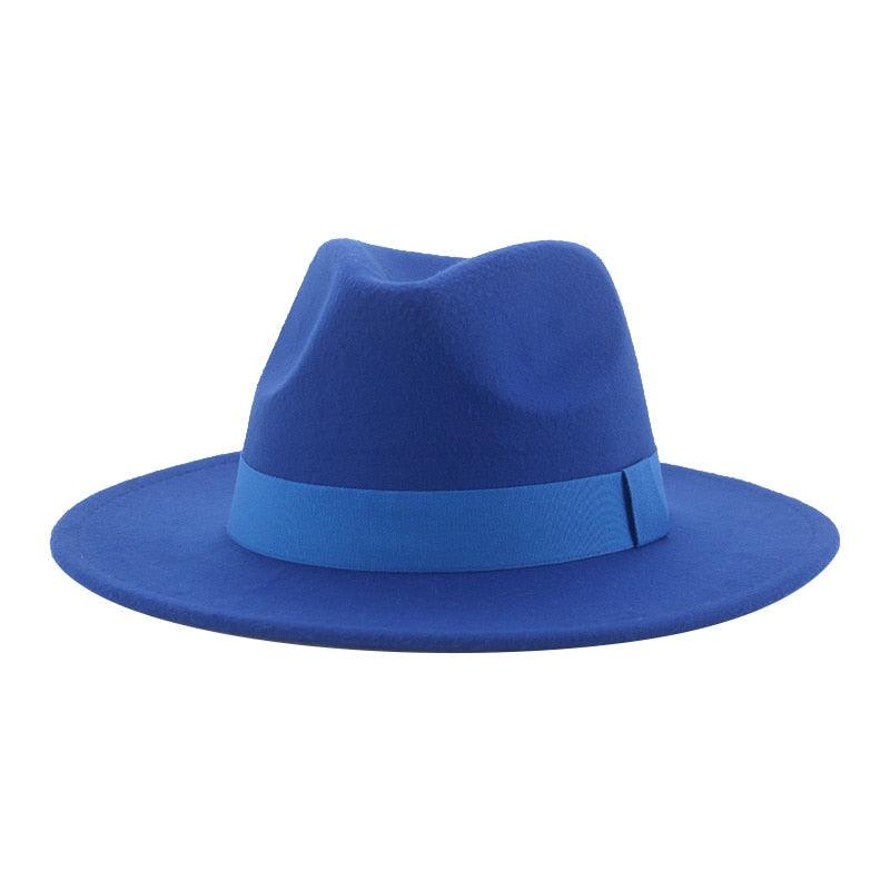 Fashionable Fedora Hats Women New Wide Brim Dress Caps  Women's Fedora Hats Elegant Wide Brim Fedora Hat  Wedding Men Hat Warm Retro Style Belt 56-58cm