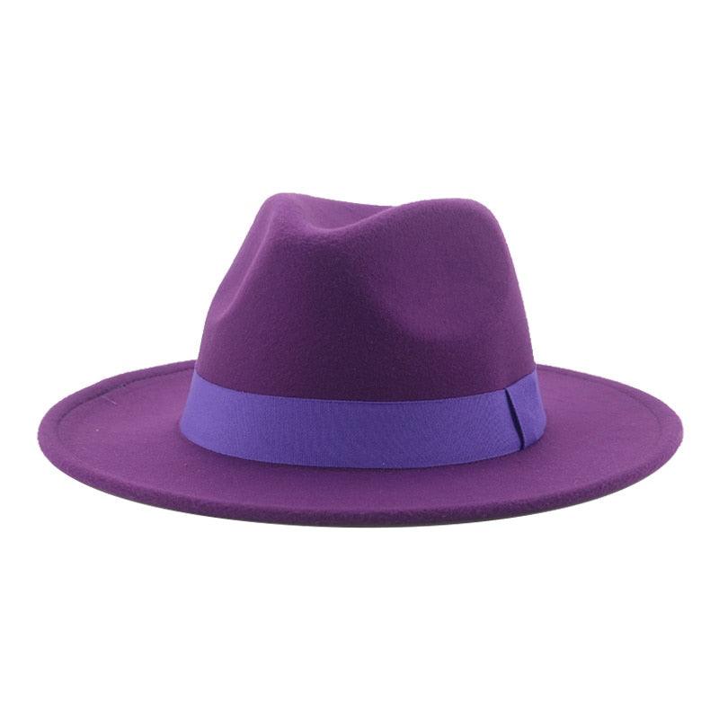 Fashionable Fedora Hats Women New Wide Brim Dress Caps  Women's Fedora Hats Elegant Wide Brim Fedora Hat  Wedding Men Hat Warm Retro Style Belt 56-58cm