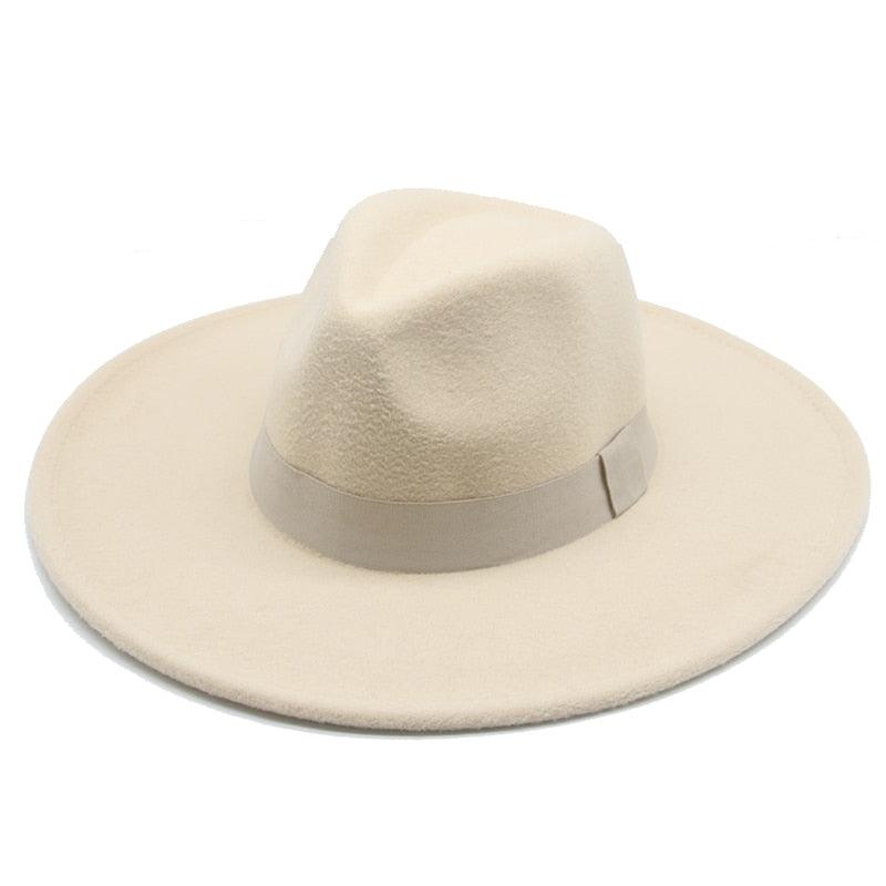 Fashionable Fedora Hats Women New Wide Brim Dress Caps  Women's Fedora Hats Elegant Wide Brim Fedora Hat  Wedding Men Hat Warm Retro Style Belt 56-58cm