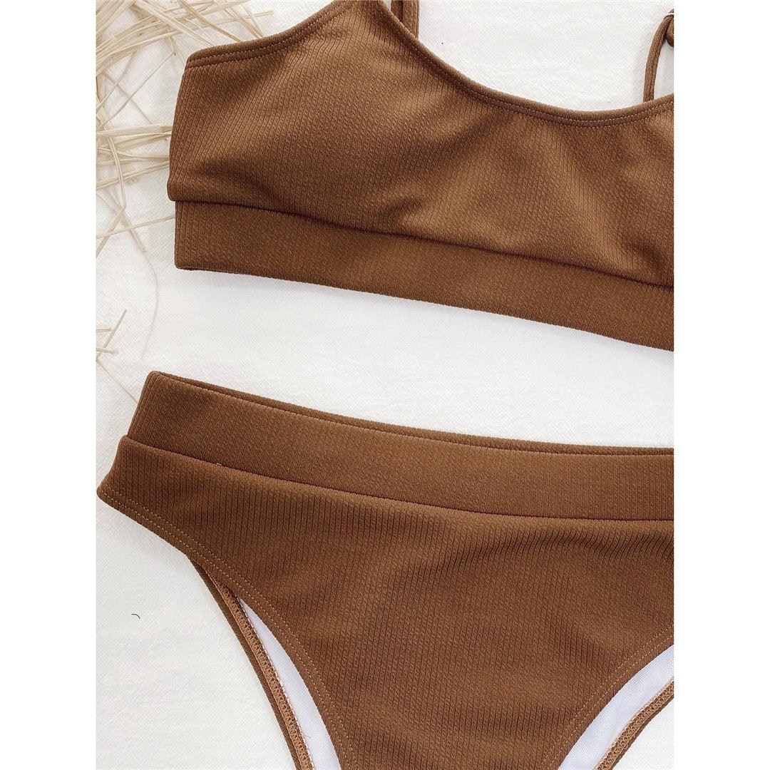 Female High Waist Swimsuit Bikini Sports Swimsuits For Women Two Piece Crop Top Bikini Set High Waist High Cut Bathing Suits Women Swimwear Two-piece Bikini Set Bathing Suit Swimwear