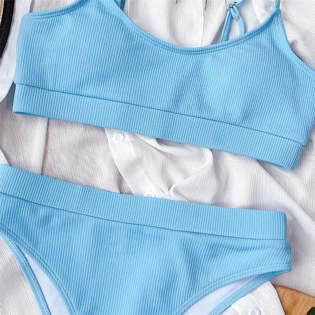 Female High Waist Swimsuit Bikini Sports Swimsuits For Women Two Piece Crop Top Bikini Set High Waist High Cut Bathing Suits Women Swimwear Two-piece Bikini Set Bathing Suit Swimwear