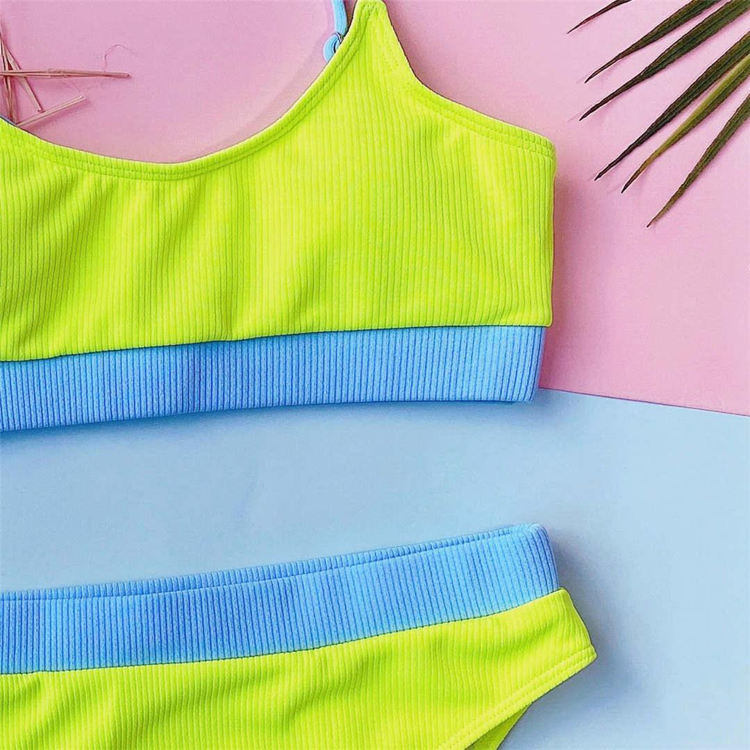 Female High Waist Swimsuit Bikini Sports Swimsuits For Women Two Piece Crop Top Bikini Set High Waist High Cut Bathing Suits Women Swimwear Two-piece Bikini Set Bathing Suit Swimwear