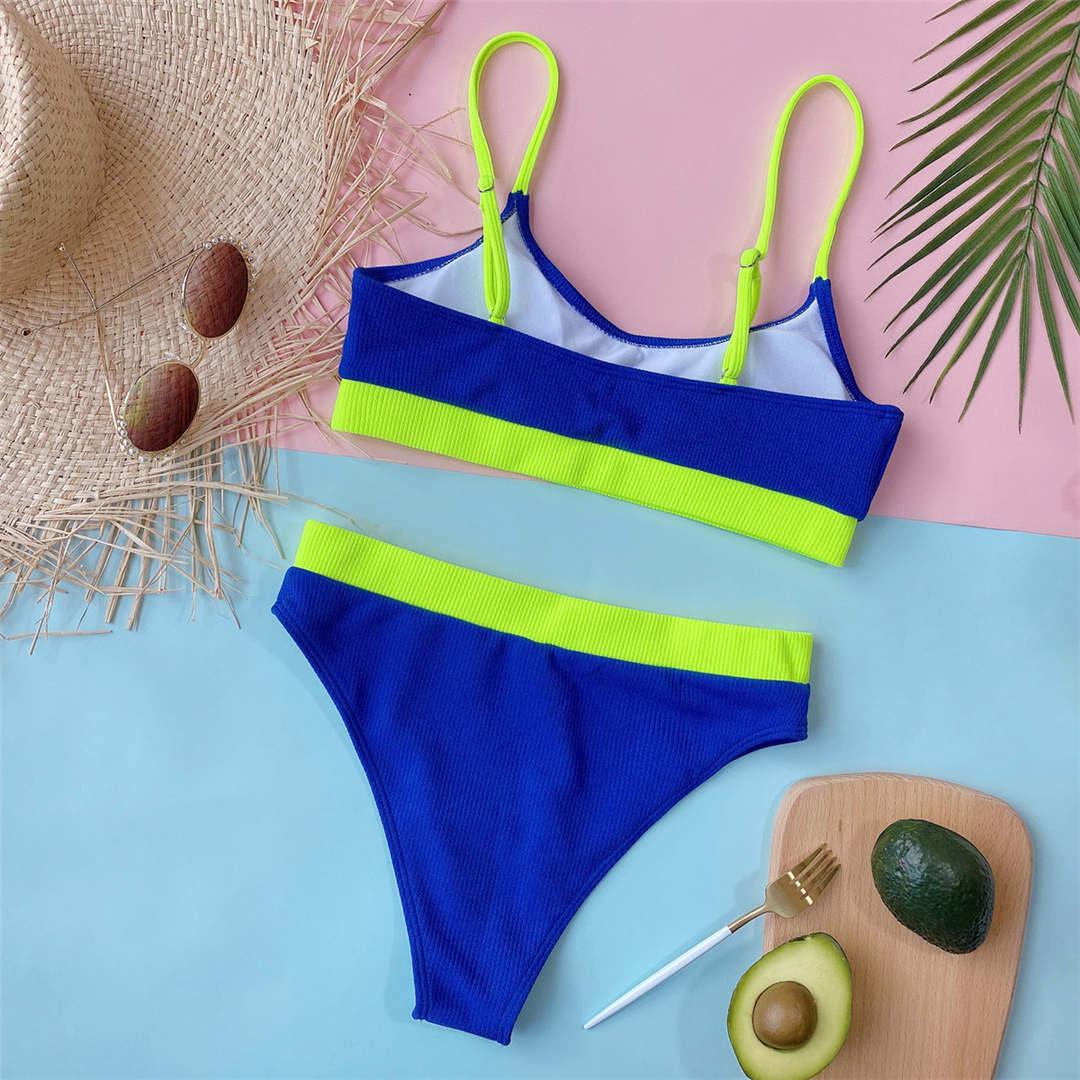 Female High Waist Swimsuit Bikini Sports Swimsuits For Women Two Piece Crop Top Bikini Set High Waist High Cut Bathing Suits Women Swimwear Two-piece Bikini Set Bathing Suit Swimwear