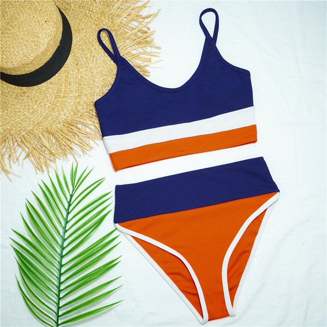 Female Swimsuit High Waist Bikini Women High Waist Bikini Set Two Piece Swimsuits Bikini Top With Bottoms Bathing Suits For Teens Girls Women Swimwear Two-pieces Bikini Set Sport Bathing Suit Swim Lady