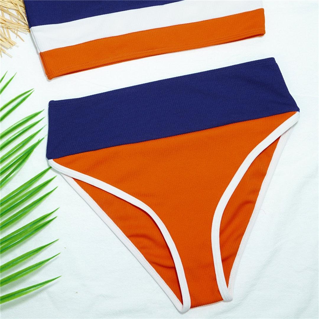 Female Swimsuit High Waist Bikini Women High Waist Bikini Set Two Piece Swimsuits Bikini Top With Bottoms Bathing Suits For Teens Girls Women Swimwear Two-pieces Bikini Set Sport Bathing Suit Swim Lady